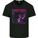 Born Sagittarius Star Sign Zodiac Astrological Mens V-Neck Cotton T-Shirt Black