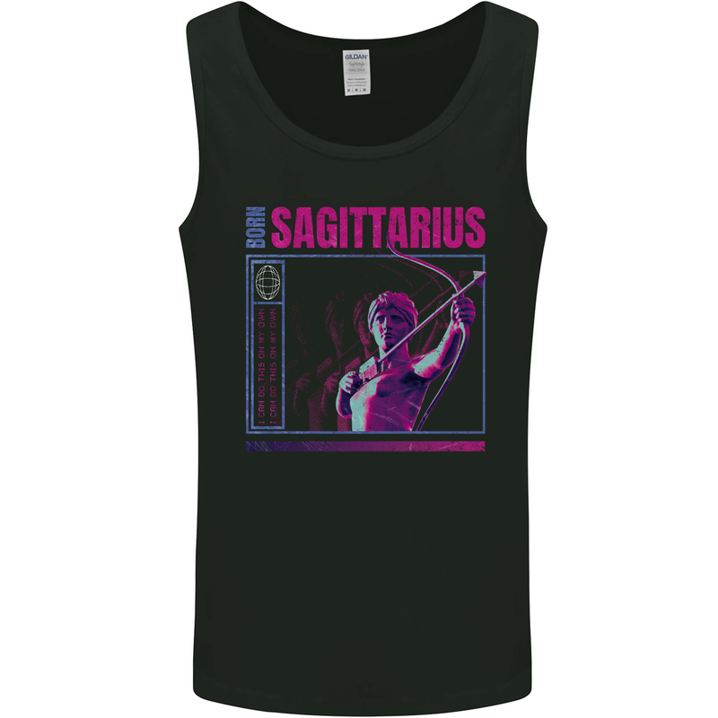 Born Sagittarius Star Sign Zodiac Astrological Mens Vest Tank Top Black