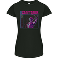 Born Sagittarius Star Sign Zodiac Astrological Womens Petite Cut T-Shirt Black