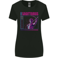 Born Sagittarius Star Sign Zodiac Astrological Womens Wider Cut T-Shirt Black