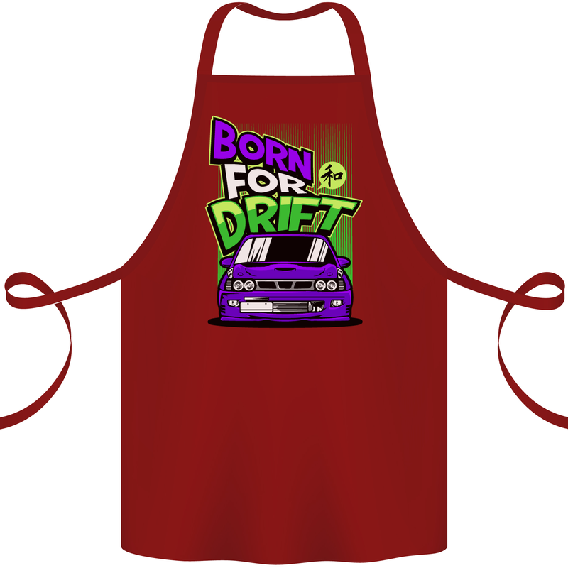 Born for Drift Drifting Car Cotton Apron 100% Organic Maroon
