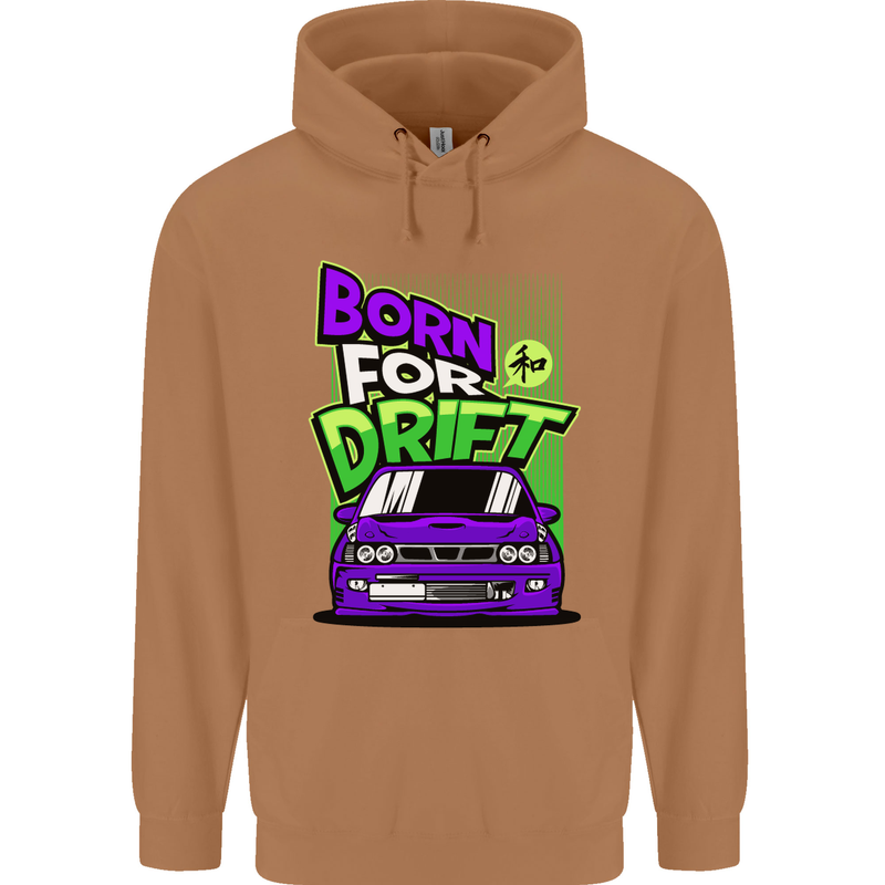 Born for Drift Drifting Car Mens 80% Cotton Hoodie Caramel Latte