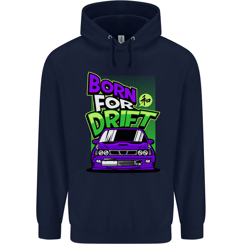 Born for Drift Drifting Car Mens 80% Cotton Hoodie Navy Blue