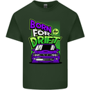 Born for Drift Drifting Car Mens Cotton T-Shirt Tee Top Forest Green