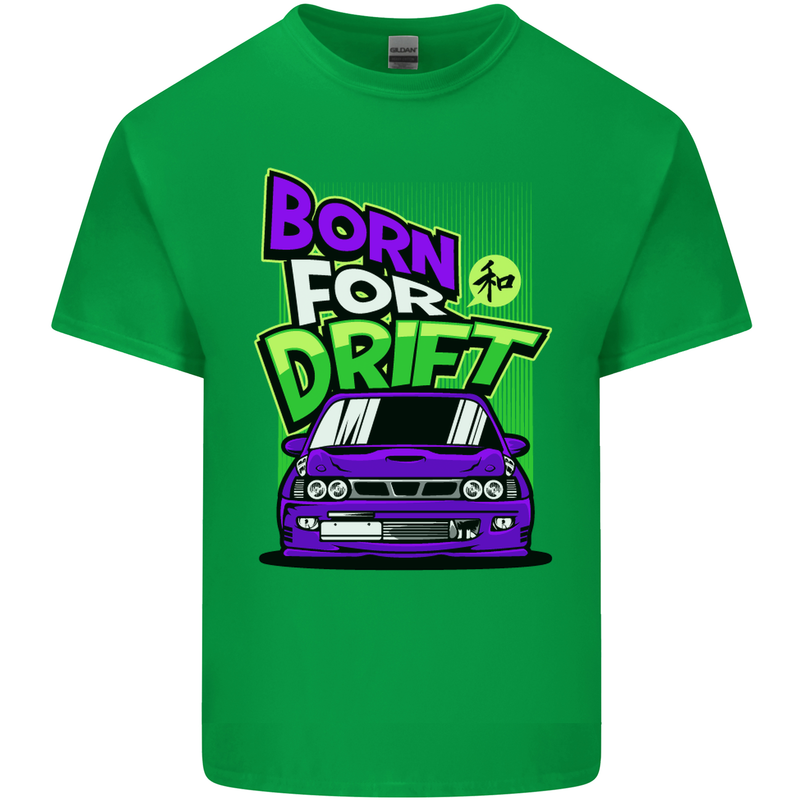 Born for Drift Drifting Car Mens Cotton T-Shirt Tee Top Irish Green
