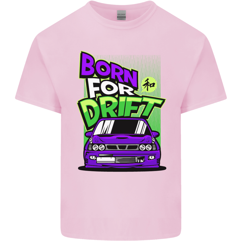 Born for Drift Drifting Car Mens Cotton T-Shirt Tee Top Light Pink