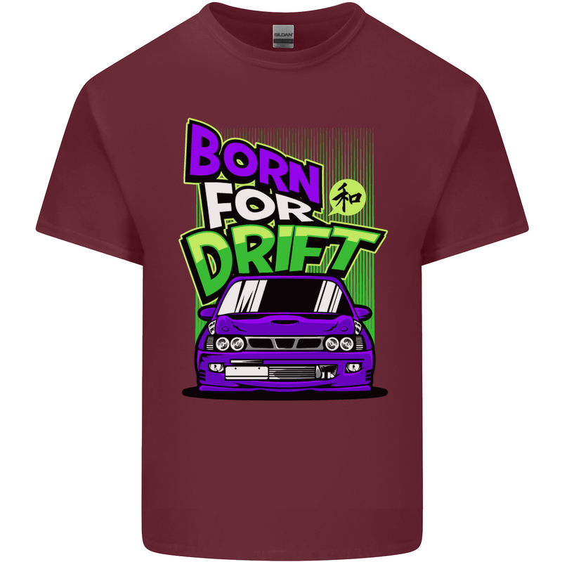 Born for Drift Drifting Car Mens Cotton T-Shirt Tee Top Maroon