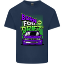 Born for Drift Drifting Car Mens Cotton T-Shirt Tee Top Navy Blue