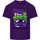 Born for Drift Drifting Car Mens Cotton T-Shirt Tee Top Purple