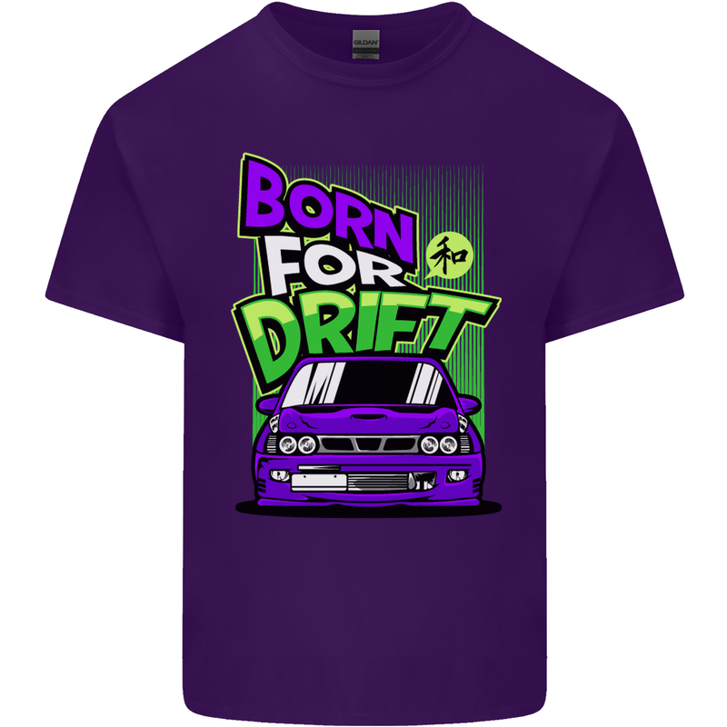 Born for Drift Drifting Car Mens Cotton T-Shirt Tee Top Purple