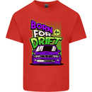 Born for Drift Drifting Car Mens Cotton T-Shirt Tee Top Red