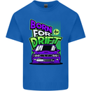 Born for Drift Drifting Car Mens Cotton T-Shirt Tee Top Royal Blue
