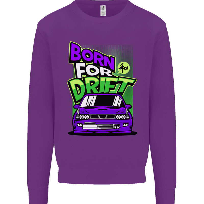 Born for Drift Drifting Car Mens Sweatshirt Jumper Purple