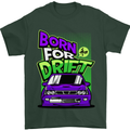Born for Drift Drifting Car Mens T-Shirt Cotton Gildan Forest Green