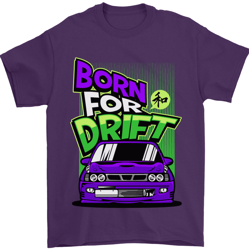 Born for Drift Drifting Car Mens T-Shirt Cotton Gildan Purple
