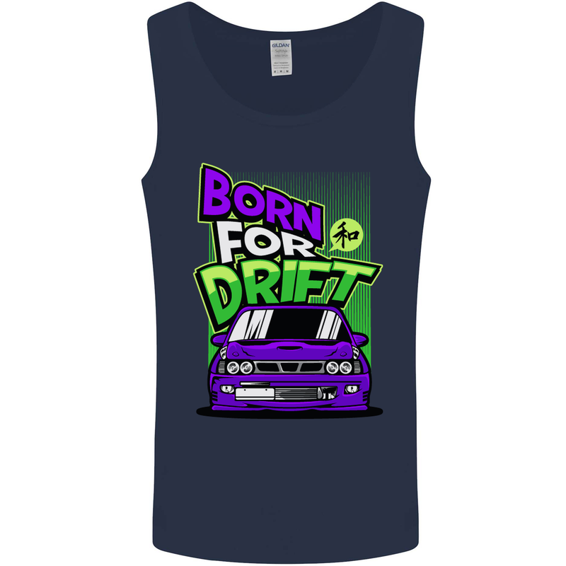 Born for Drift Drifting Car Mens Vest Tank Top Navy Blue