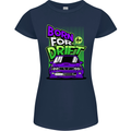 Born for Drift Drifting Car Womens Petite Cut T-Shirt Navy Blue