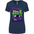 Born for Drift Drifting Car Womens Wider Cut T-Shirt Navy Blue