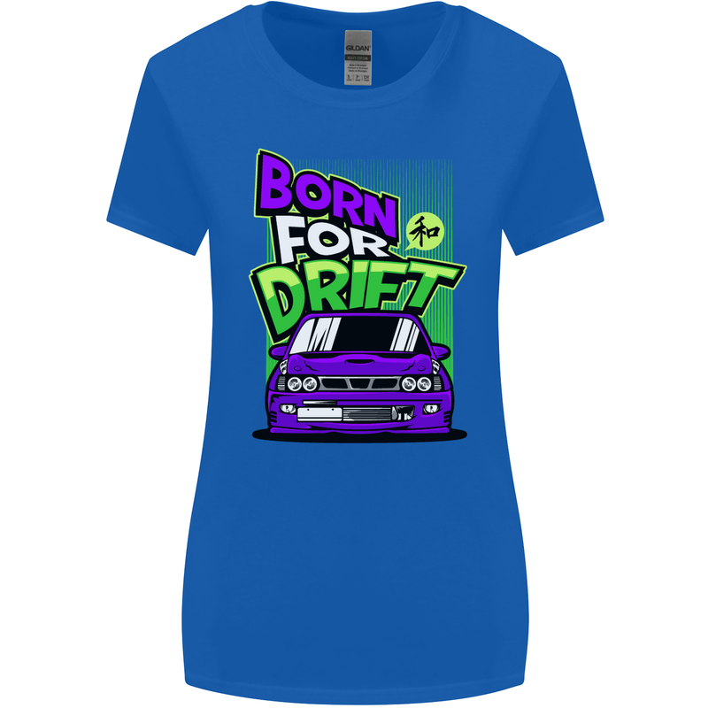 Born for Drift Drifting Car Womens Wider Cut T-Shirt Royal Blue