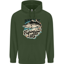 Born to Be a Fishing Legend Fisherman Childrens Kids Hoodie Forest Green