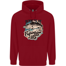 Born to Be a Fishing Legend Fisherman Childrens Kids Hoodie Red