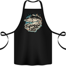 Born to Be a Fishing Legend Fisherman Cotton Apron 100% Organic Black