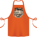 Born to Be a Fishing Legend Fisherman Cotton Apron 100% Organic Orange