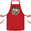 Born to Be a Fishing Legend Fisherman Cotton Apron 100% Organic Red