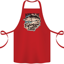 Born to Be a Fishing Legend Fisherman Cotton Apron 100% Organic Red