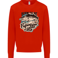 Born to Be a Fishing Legend Fisherman Kids Sweatshirt Jumper Bright Red