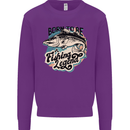 Born to Be a Fishing Legend Fisherman Kids Sweatshirt Jumper Purple