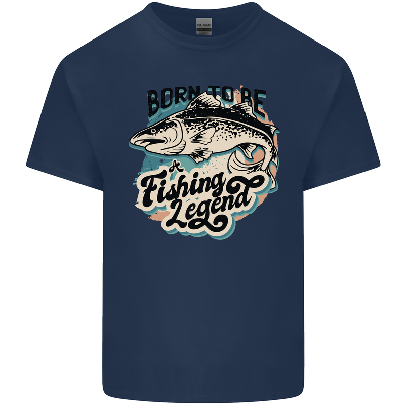 Born to Be a Fishing Legend Fisherman Kids T-Shirt Childrens Navy Blue