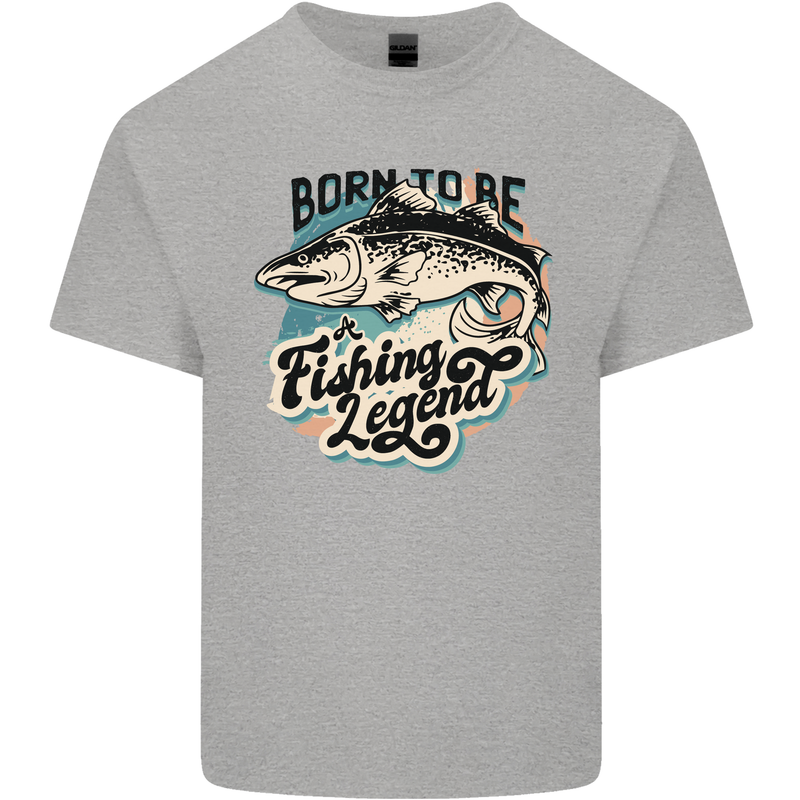 Born to Be a Fishing Legend Fisherman Kids T-Shirt Childrens Sports Grey