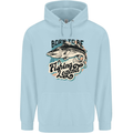 Born to Be a Fishing Legend Fisherman Mens 80% Cotton Hoodie Light Blue