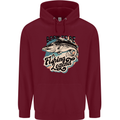 Born to Be a Fishing Legend Fisherman Mens 80% Cotton Hoodie Maroon