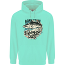 Born to Be a Fishing Legend Fisherman Mens 80% Cotton Hoodie Peppermint