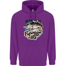 Born to Be a Fishing Legend Fisherman Mens 80% Cotton Hoodie Purple
