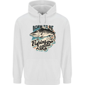Born to Be a Fishing Legend Fisherman Mens 80% Cotton Hoodie White