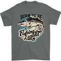 Born to Be a Fishing Legend Fisherman Mens T-Shirt 100% Cotton Charcoal