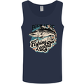 Born to Be a Fishing Legend Fisherman Mens Vest Tank Top Navy Blue