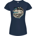 Born to Be a Fishing Legend Fisherman Womens Petite Cut T-Shirt Navy Blue