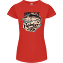 Born to Be a Fishing Legend Fisherman Womens Petite Cut T-Shirt Red