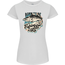 Born to Be a Fishing Legend Fisherman Womens Petite Cut T-Shirt White