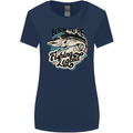 Born to Be a Fishing Legend Fisherman Womens Wider Cut T-Shirt Navy Blue