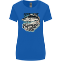 Born to Be a Fishing Legend Fisherman Womens Wider Cut T-Shirt Royal Blue