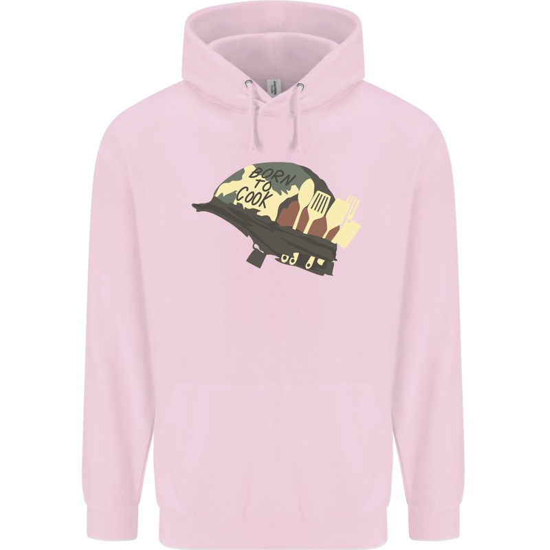Born to Cook Funny Chef Parody Cooking Mens 80% Cotton Hoodie Light Pink