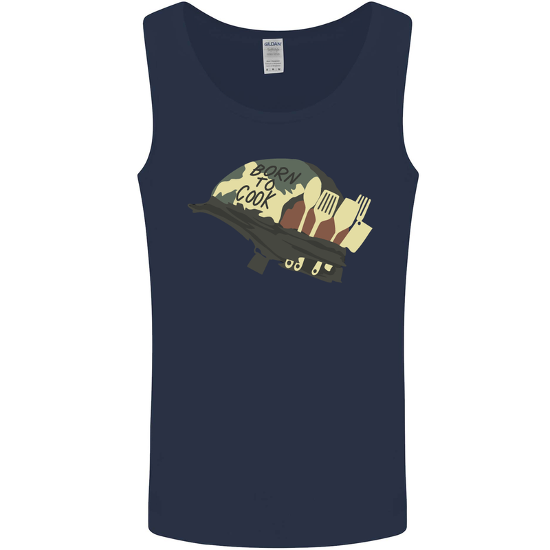 Born to Cook Funny Chef Parody Cooking Mens Vest Tank Top Navy Blue