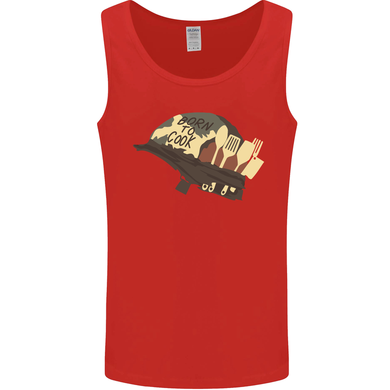 Born to Cook Funny Chef Parody Cooking Mens Vest Tank Top Red