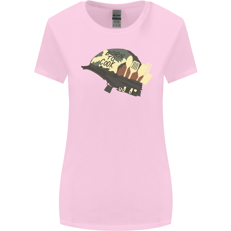 Born to Cook Funny Chef Parody Cooking Womens Wider Cut T-Shirt Light Pink
