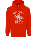Born to Dive Deep Scuba Diving Diver Childrens Kids Hoodie Bright Red